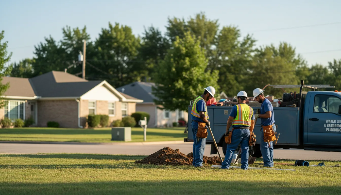 Residential water line and bathroom plumbing service in Greenleaf, KS